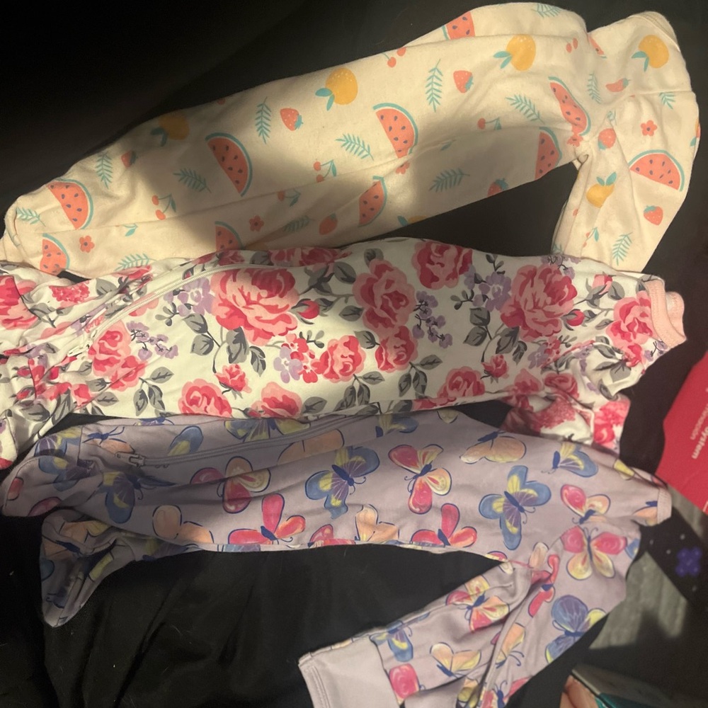 Floral and Fruit Print Baby Onesies